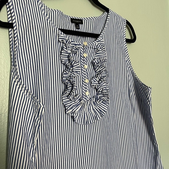 Talbots blue and white striped tank top - Picture 3 of 4